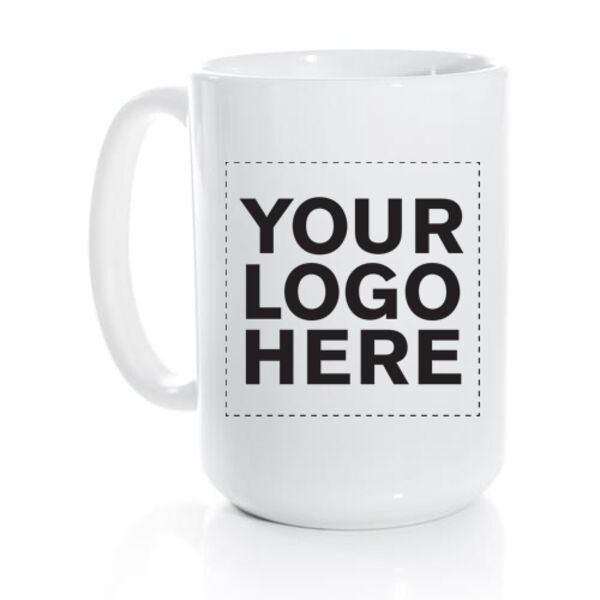2-Sided 15oz. Personalized White Ceramic Coffee Mug Thumbnail